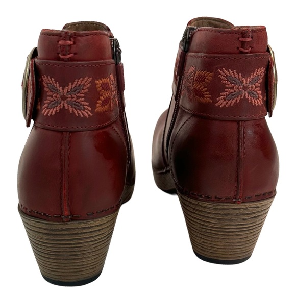 Dansko Women's Mina Ankle Leather Bootie Color: Red Oiled Size: 37 NEW - Picture 11 of 16